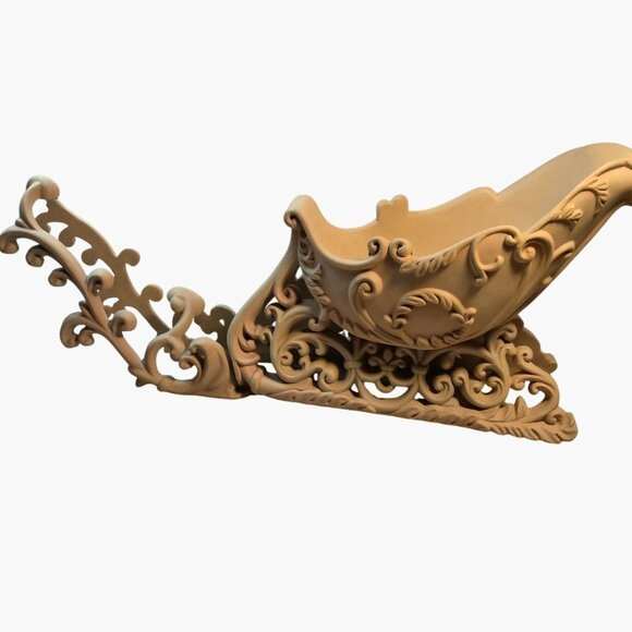 Ornate Victorian Sleigh Planter Floral Centerpiece Vintage 13 inch - Picture 4 of 12